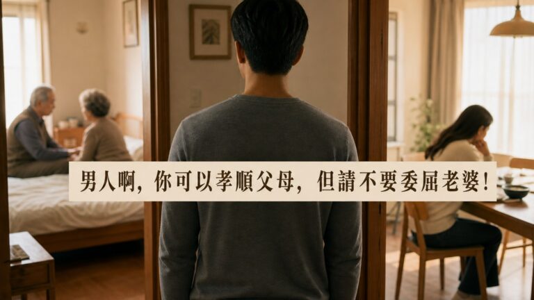 男人啊，你可以孝順父母，但請不要委屈老婆！