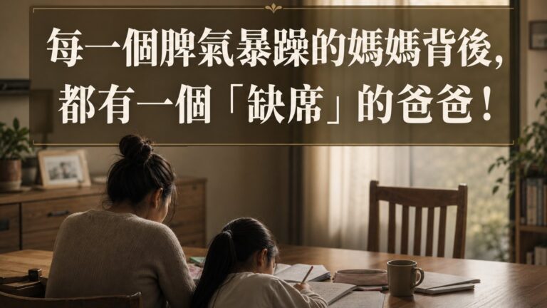 心理學家：每一個脾氣暴躁的媽媽背後，都有一個「缺席」的爸爸！