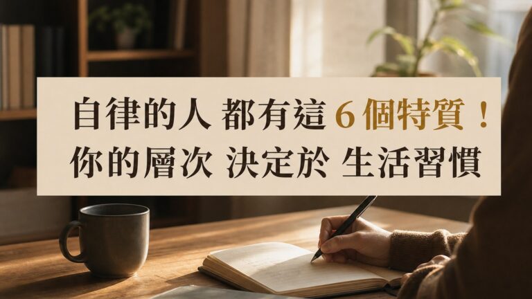自律的人 都有這 6 個特質！你的層次 決定於 生活習慣