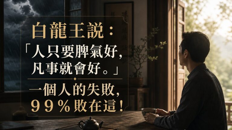 白龍王說：「人只要脾氣好，凡事就會好。」一個人的失敗，９９％敗在這！