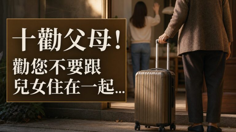 十勸父母！勸您不要跟兒女住在一起… ( 中肯分析，每個人都該看！)