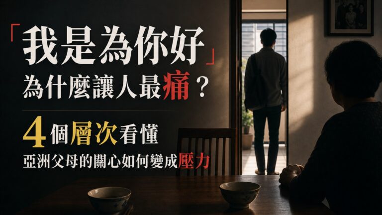 「我是為你好」為什麼讓人最痛？4 個層次看懂亞洲父母的關心如何變成壓力