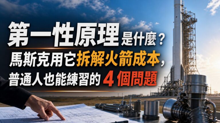 第一性原理是什麼？馬斯克用它拆解火箭成本，普通人也能練習的 4 個問題