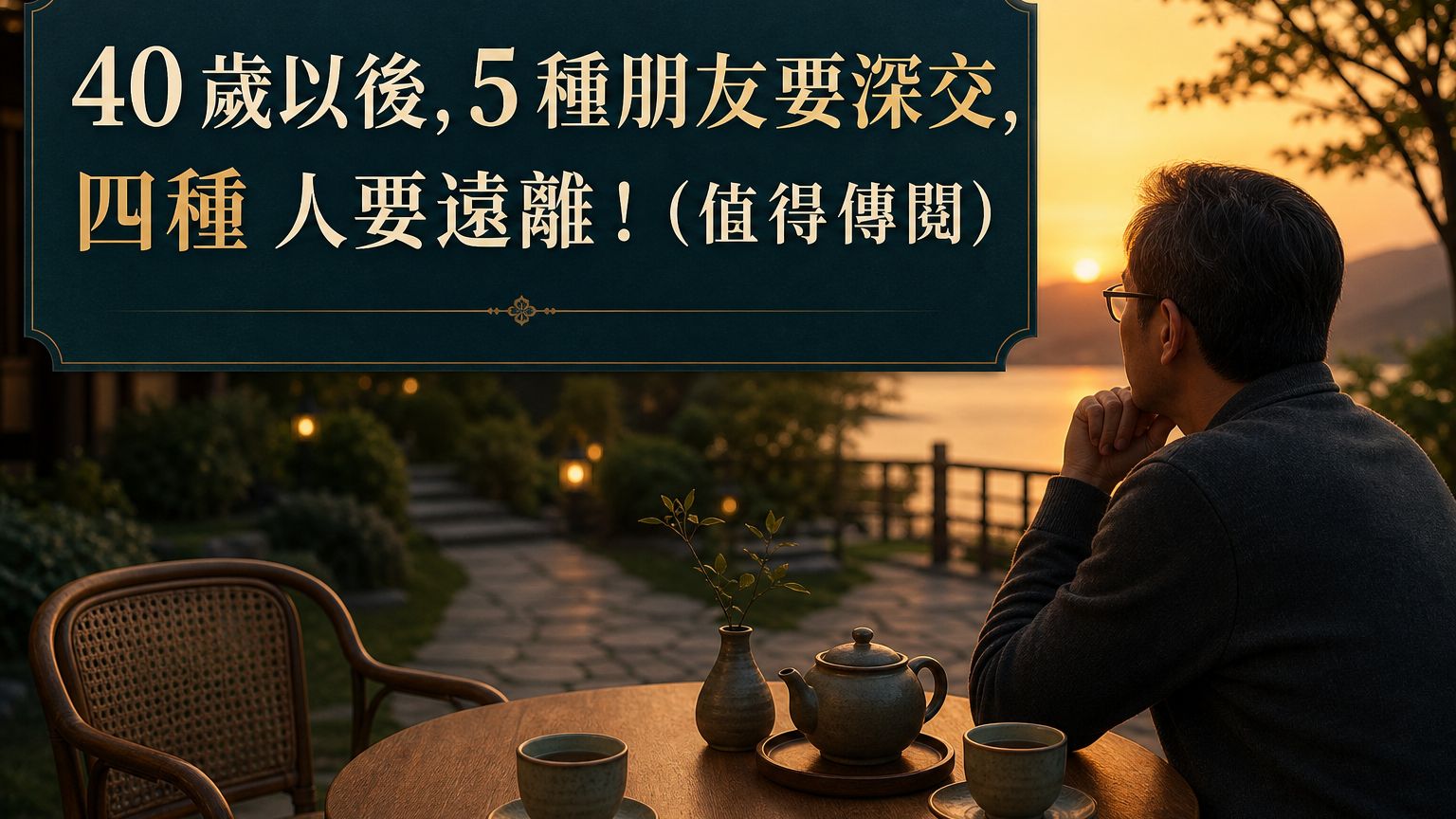 40 歲以後，5 種朋友要深交，四種人要遠離！（值得傳閱）