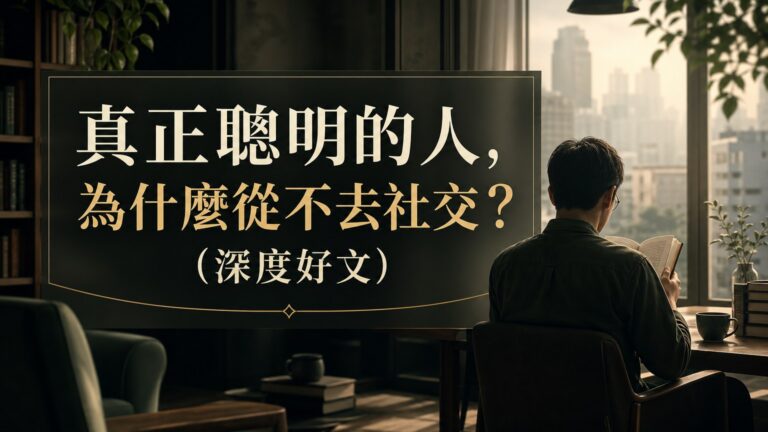 真正聰明的人，為什麼從不去社交？ (深度好文)