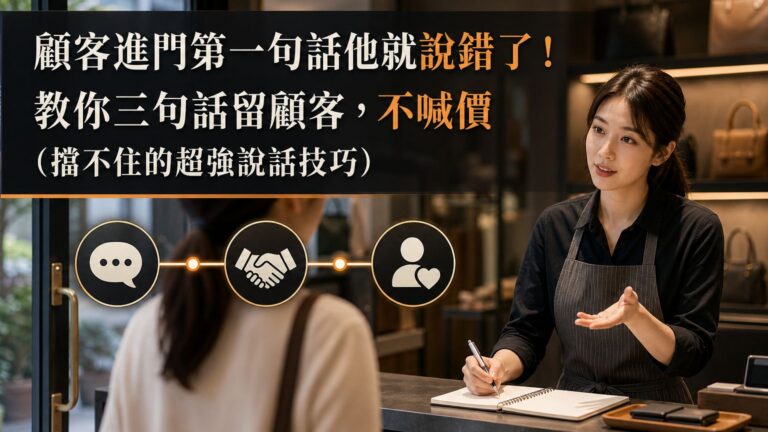 顧客進門第一句話他就說錯了！教你三句話留顧客，不喊價 (擋不住的超強說話技巧)