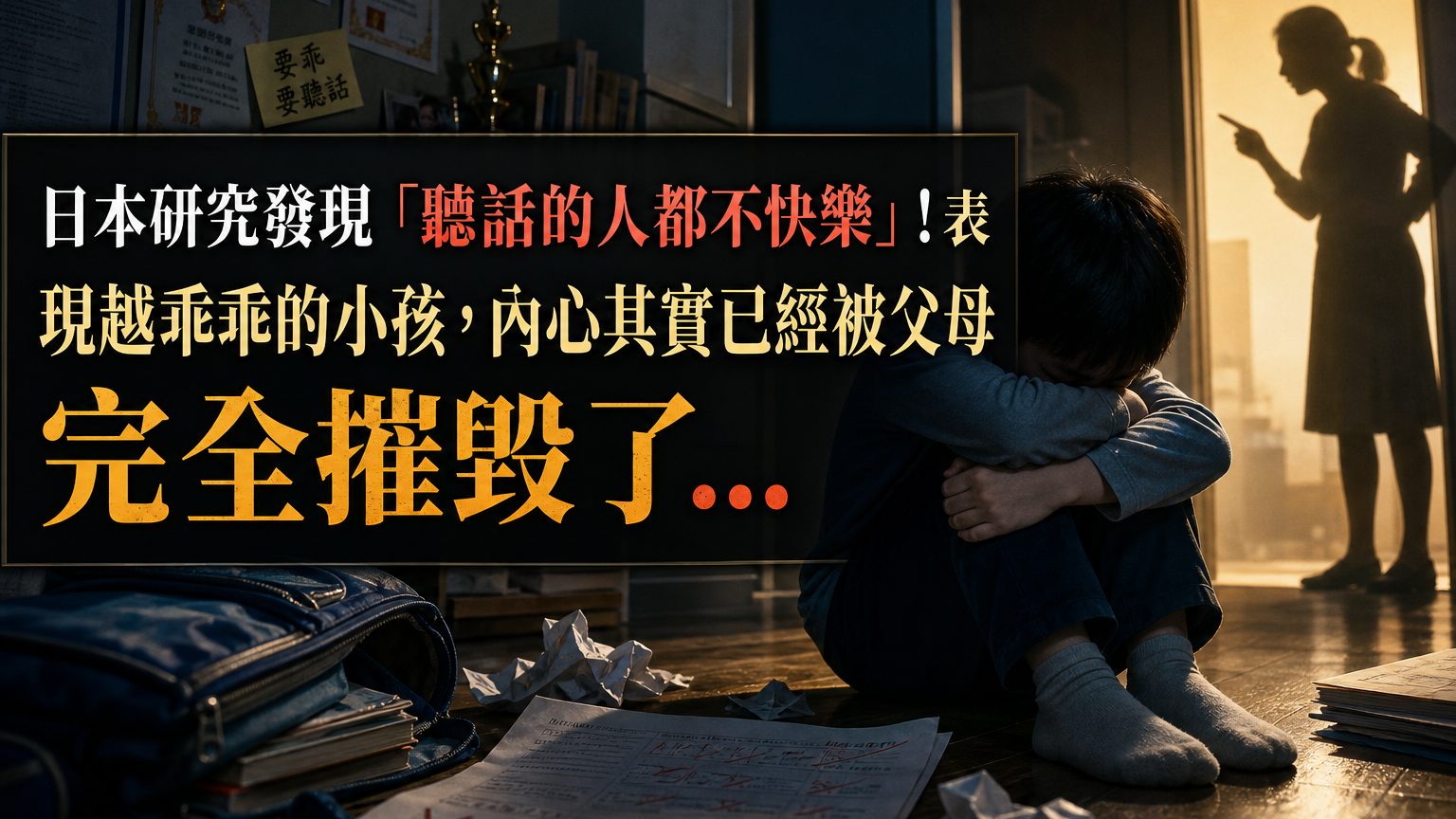 日本研究發現「聽話的人都不快樂」！表現越乖的小孩，內心其實已經被父母 完全摧毀了…