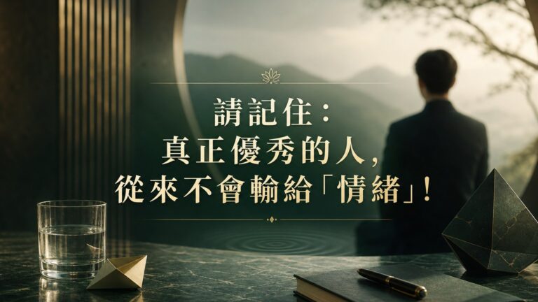 請記住：真正優秀的人，從來不會輸給「情緒」！