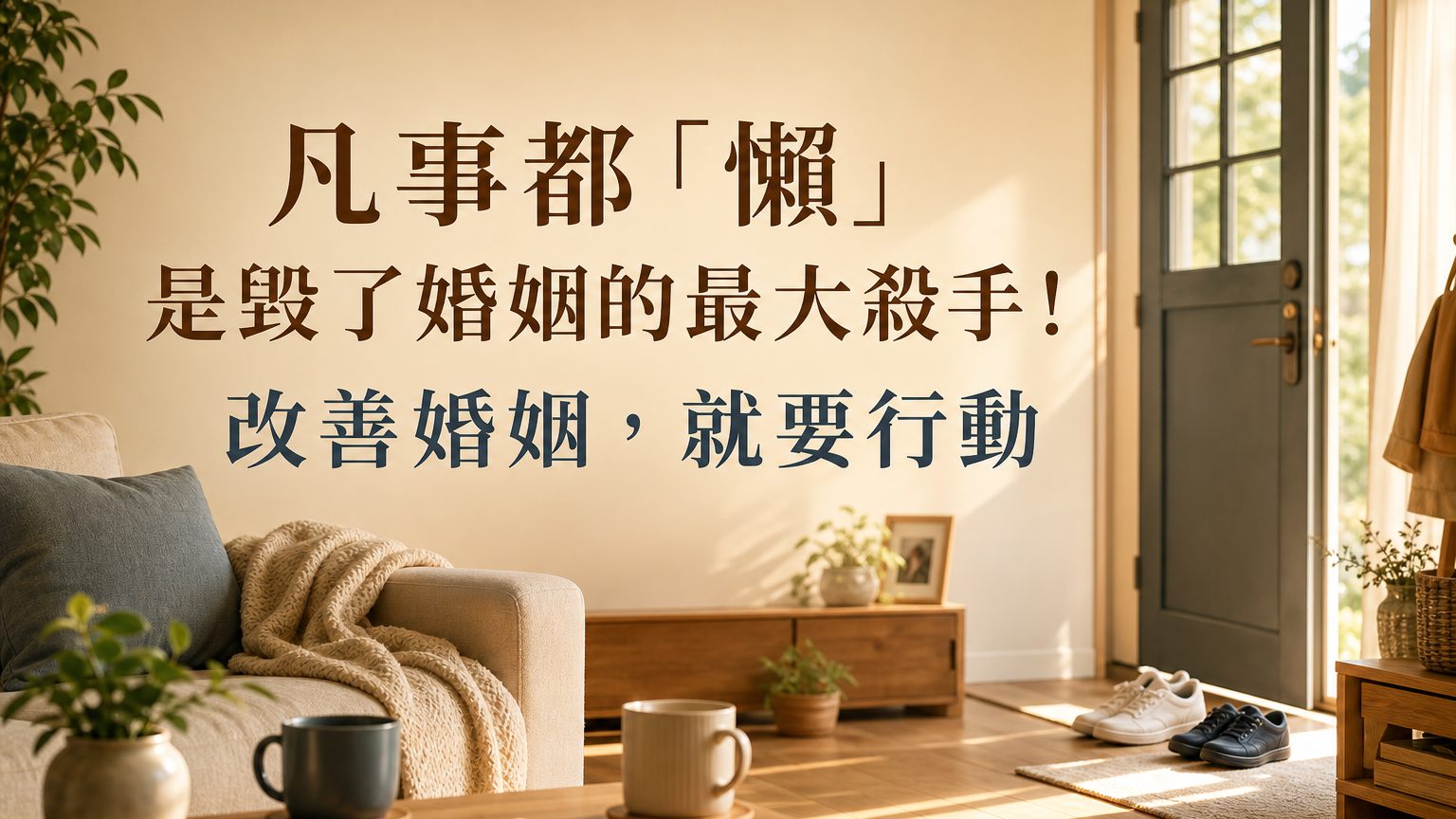凡事都「懶」，是毀了婚姻的最大殺手！改善自己、改善婚姻 最好的方法就兩個字——行動。