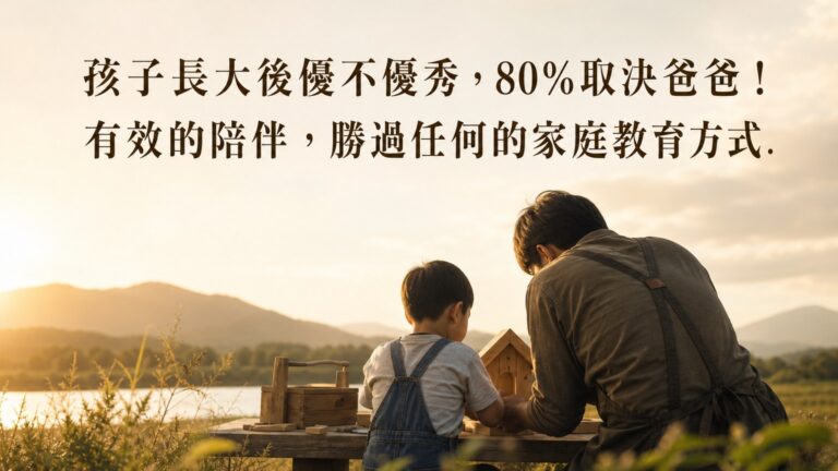 孩子長大後優不優秀，80%取決 爸爸！ 有效的陪伴，勝過任何的家庭教育方式