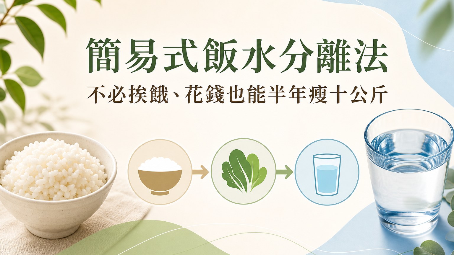 簡易式飯水分離法–不必挨餓、花錢也能半年瘦十公斤，並能預防感冒、改善胃食道逆流、脹氣、腹瀉的良方