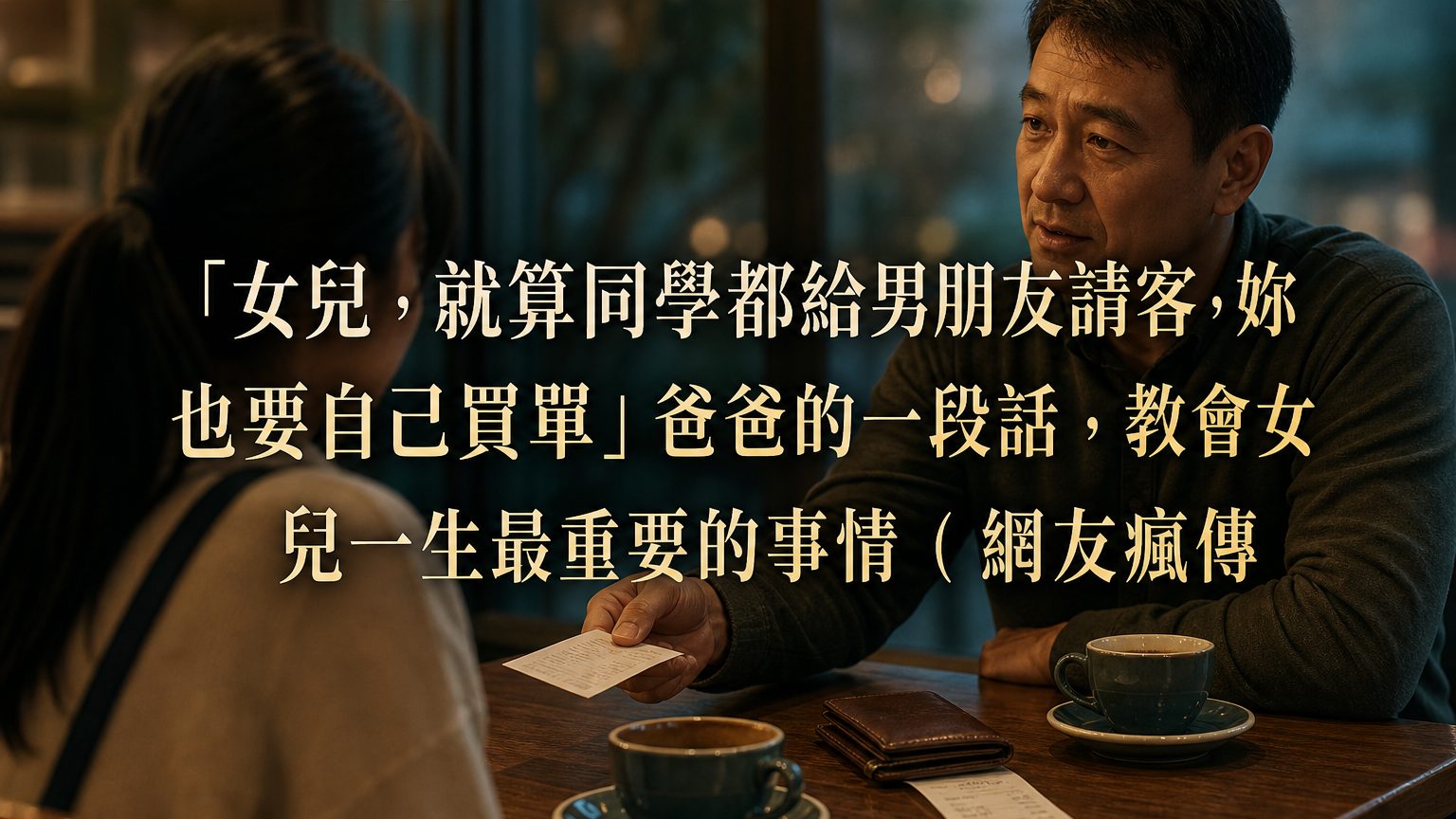 「女兒，就算同學都給男朋友請客，妳也要自己買單」爸爸的一段話，教會女兒一生最重要的事情 ( 網友瘋傳
