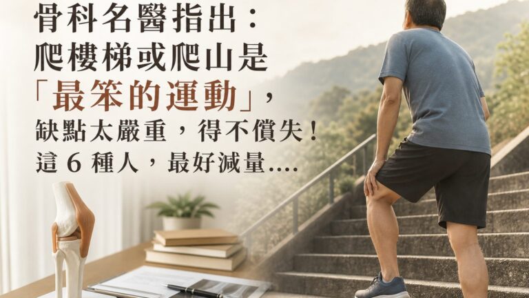 骨科名醫指出：爬樓梯或爬山是「最笨的運動」，缺點太嚴重，得不償失！這 6 種人，最好減量…