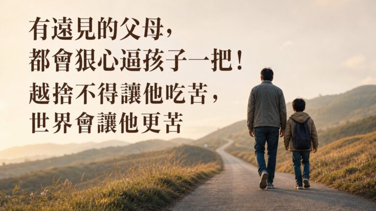 有遠見的父母，都會狠心逼孩子一把！越捨不得讓他吃苦，世界會讓他更苦