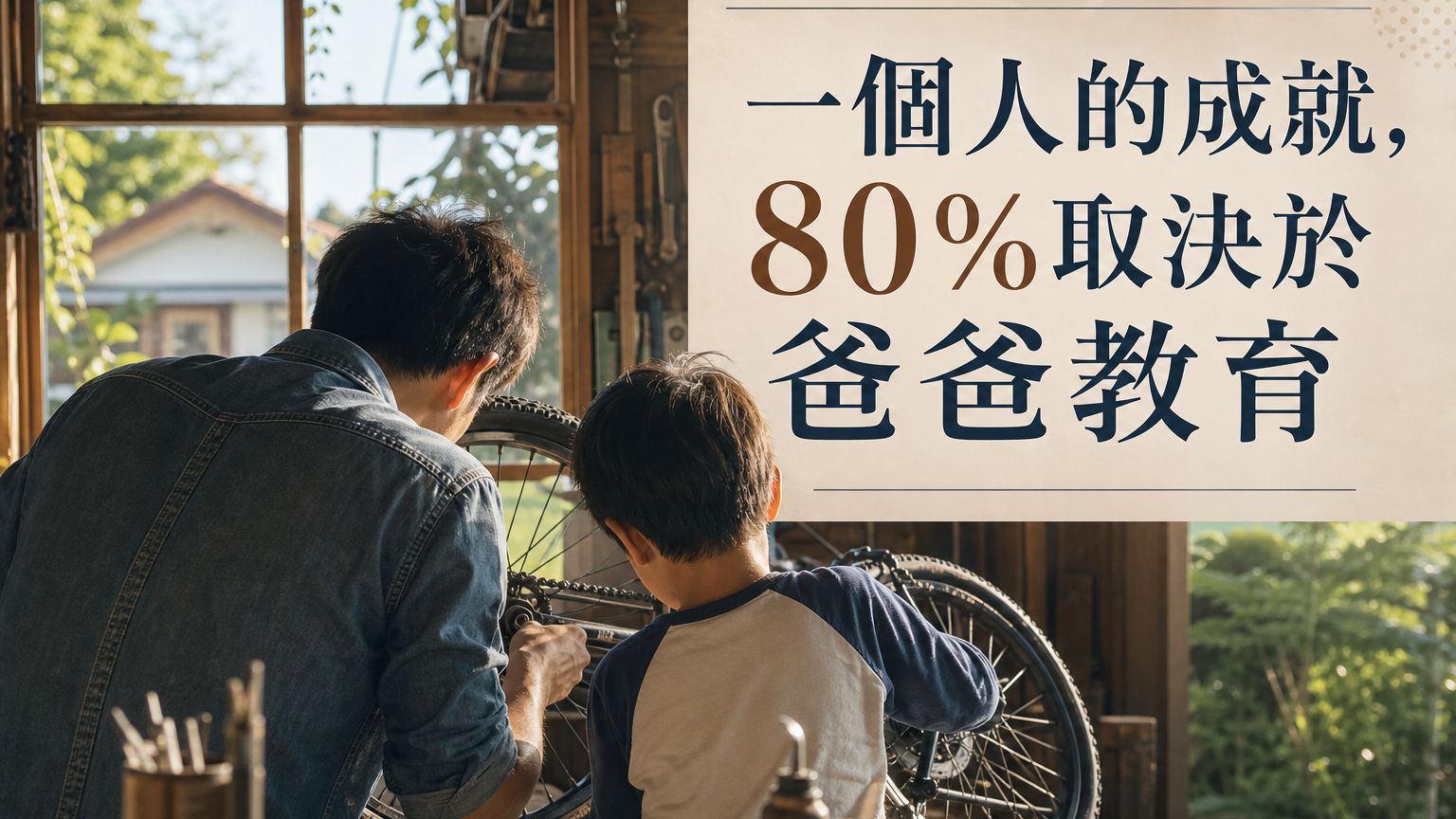 美國心理學家發現：一個人的成就，20%是後天努力，80%取決於爸爸教育
