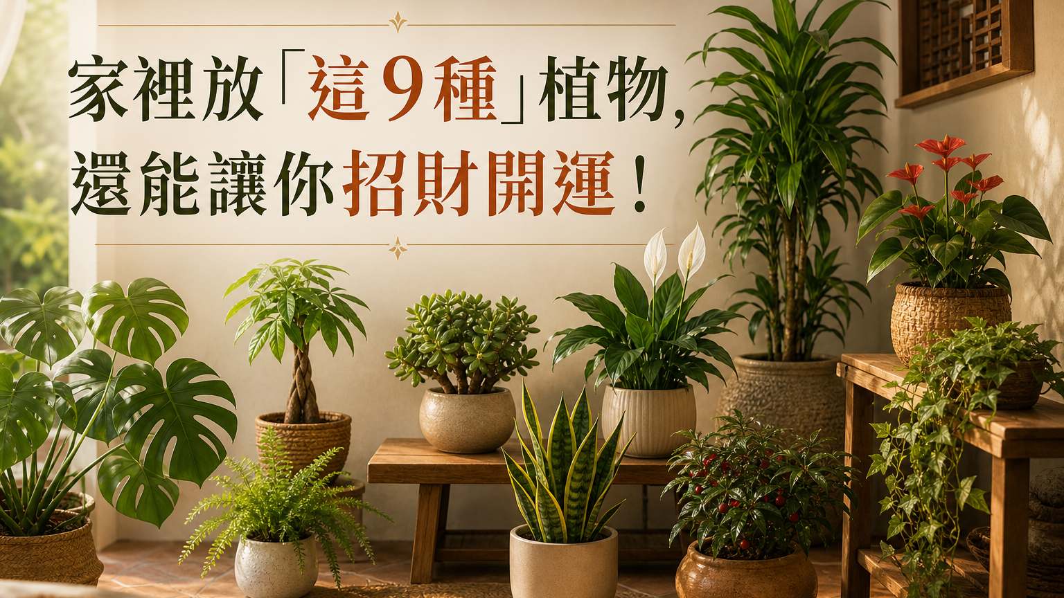 家裡放「這 9種」植物，不但保平安，還能讓你招財開運！ （家裡一定要放！）