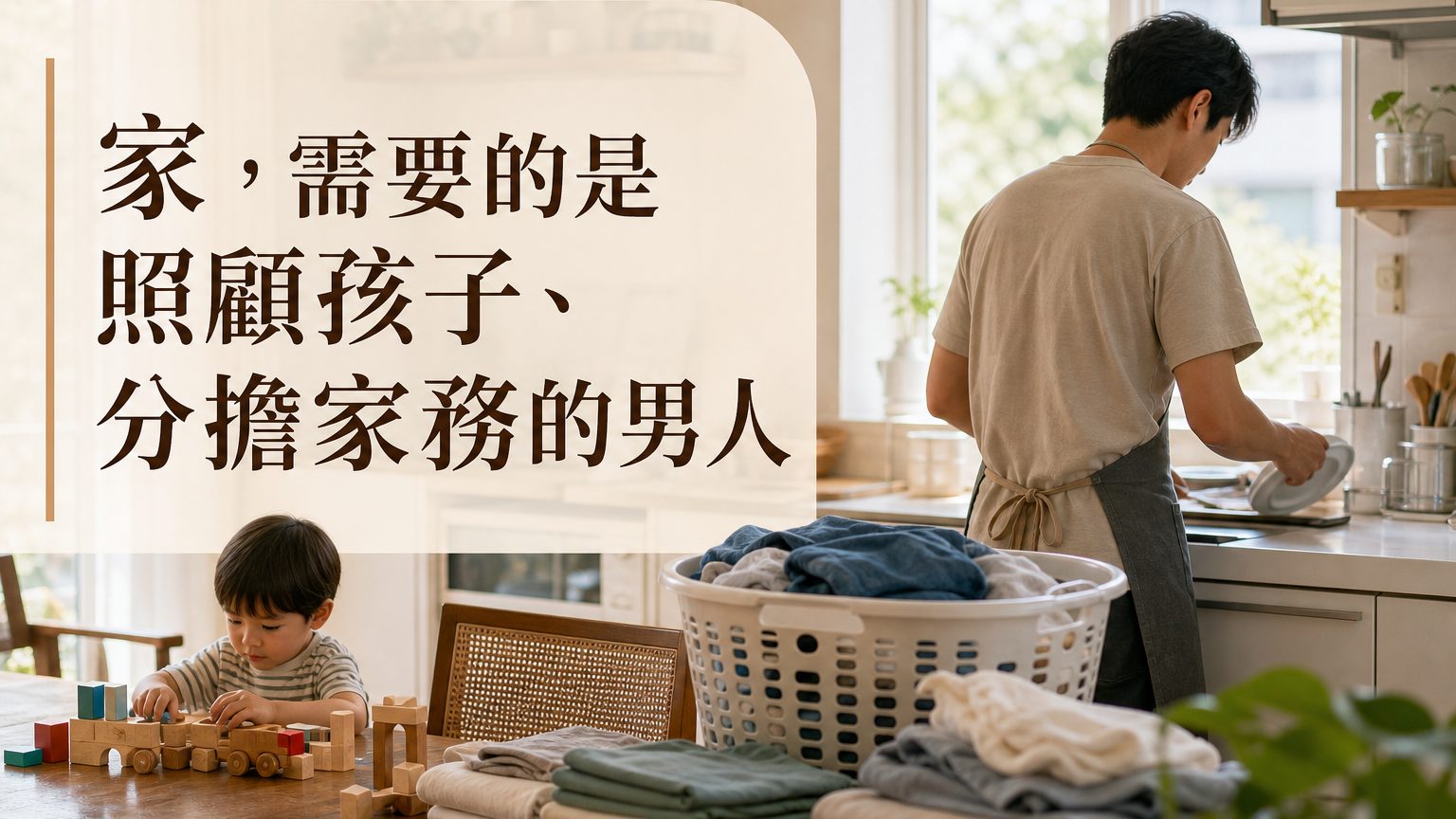 家，需要的是照顧孩子、分擔家務 的男人，而不是 嫁個自私的男孩，讓配偶欄多個名字…
