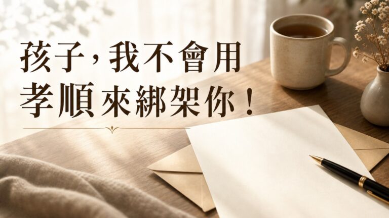 孩子，我不會用 孝順 來綁架你！ （生下你，並不是希望 老了有人照顧…）