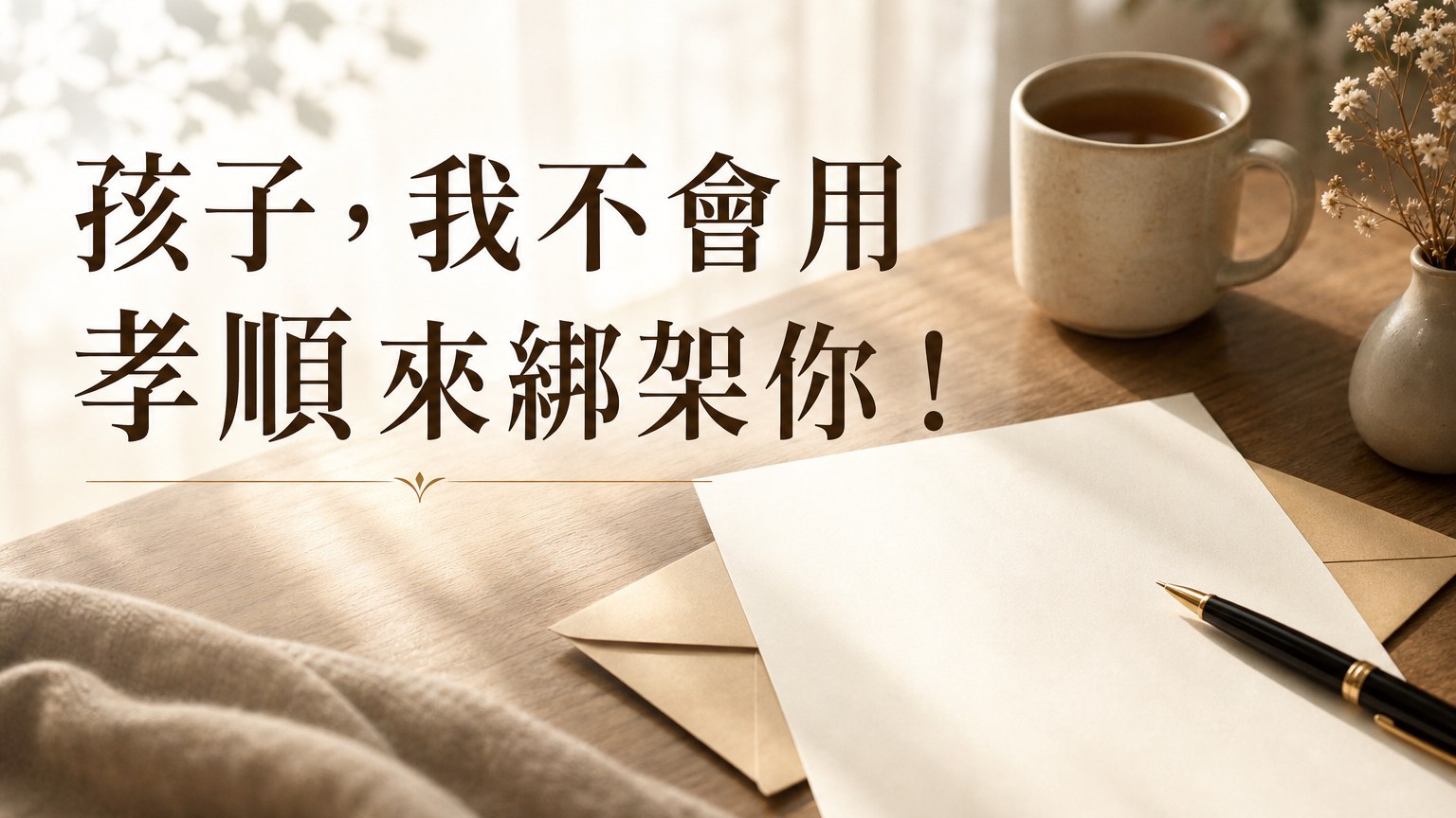 孩子，我不會用 孝順 來綁架你！ （生下你，並不是希望 老了有人照顧…）