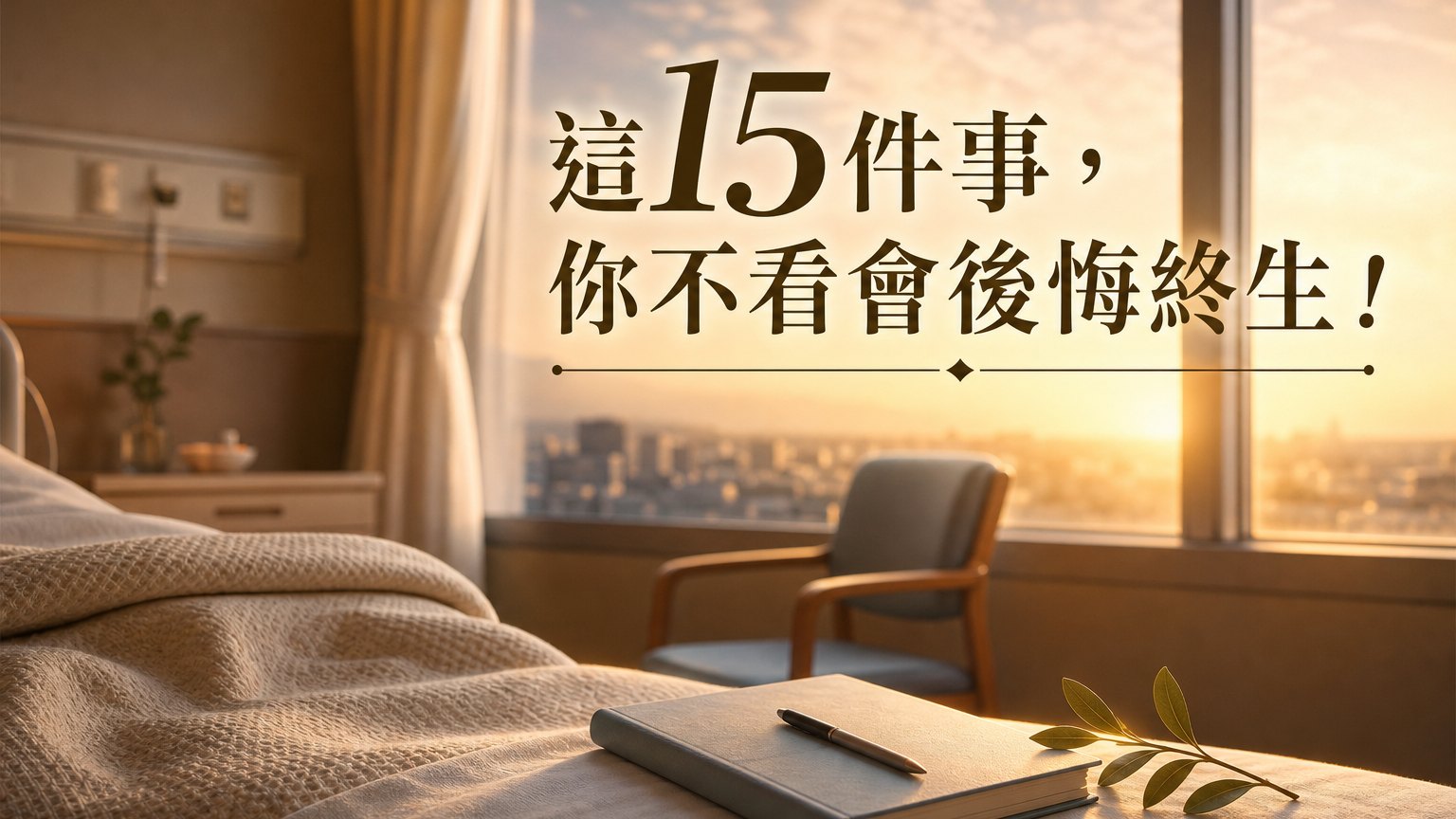 日本醫生 大津秀一，在臨終病房 紀錄 1000人離世前的「遺言」：這 15件事，你不看會後悔終生！