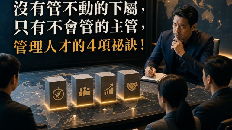 沒有管不動的下屬，只有不會管的主管，管理人才的 4 項祕訣！看完，我手指忍不住按分享給老闆啊…