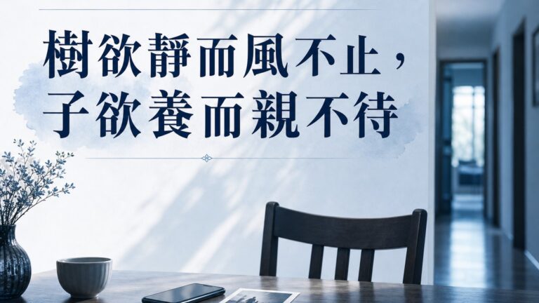 樹欲靜而風不止，子欲養而親不待：3 個理由告訴你 … 為什麼孝順不能等！