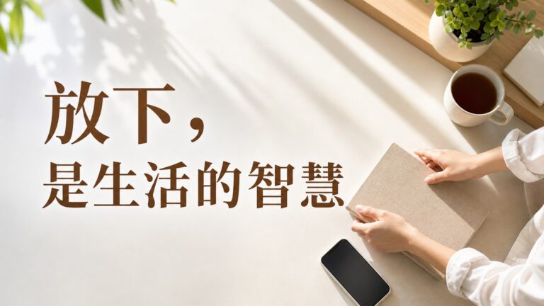 「放下，是一種生活的智慧！」選擇放下，不代表放棄，而是…看完，你會懂得更多！