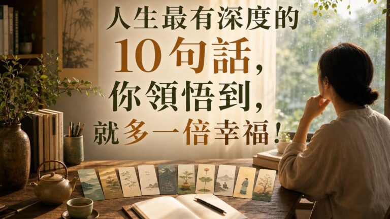 人生最有深度的 10句話，你領悟到，就多一倍幸福！