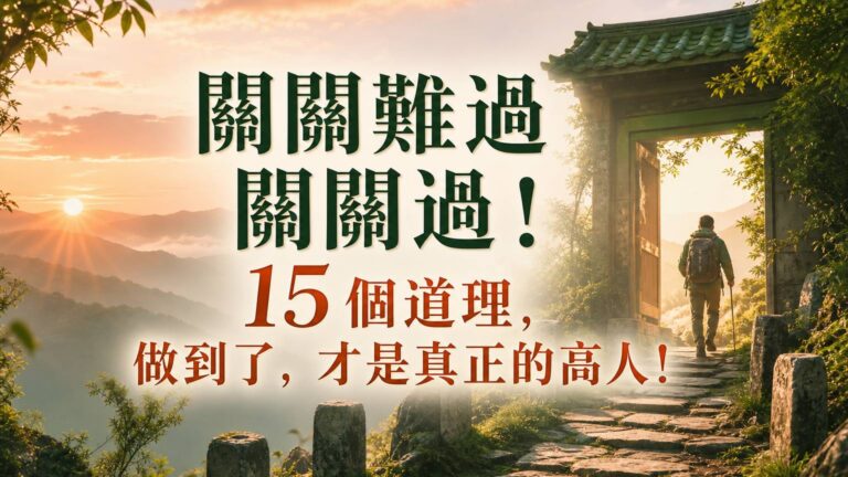 關關難過關關過！15 個道理，做到了，才是真正的高人！