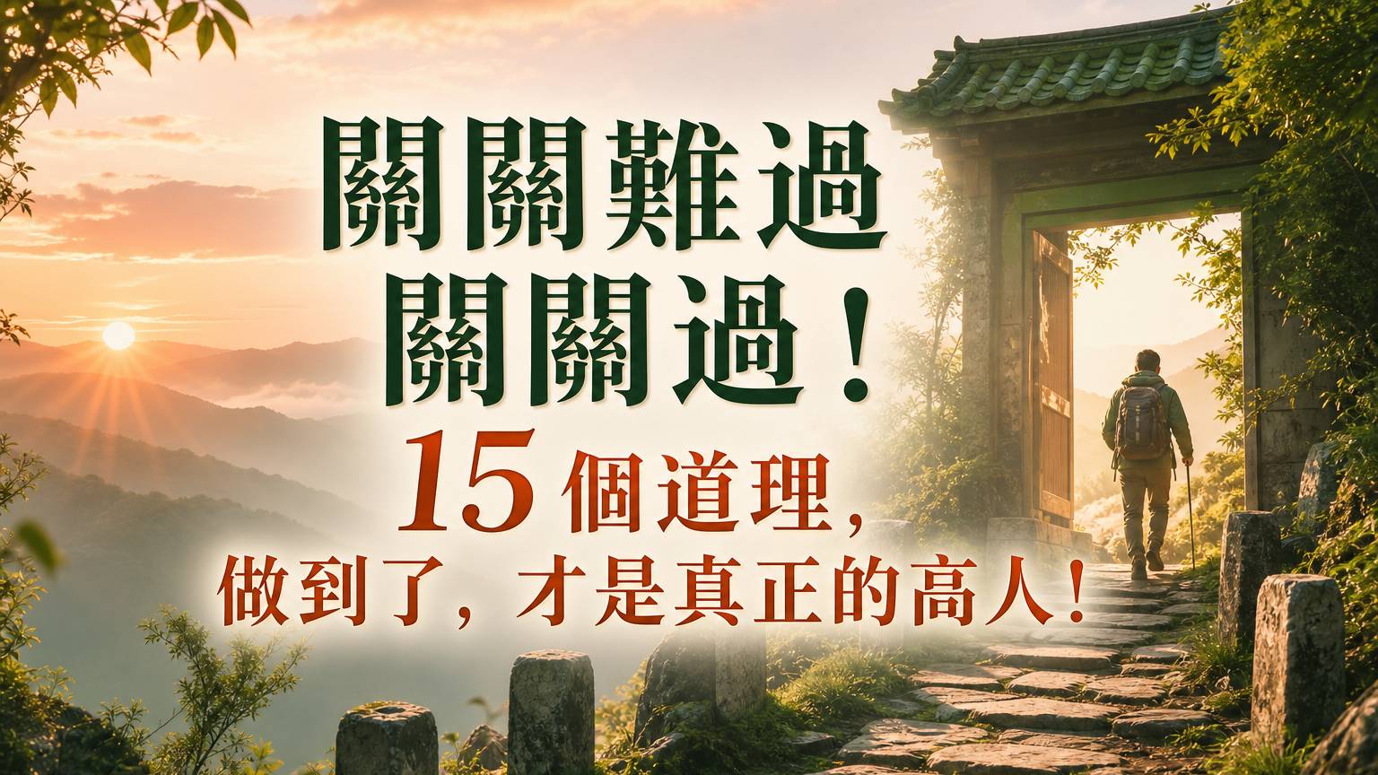 關關難過關關過！15 個道理，做到了，才是真正的高人！