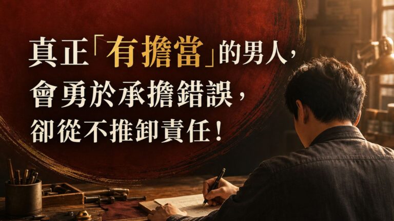 真正「有擔當」的男人，會勇於承擔錯誤，卻從不推卸責任！