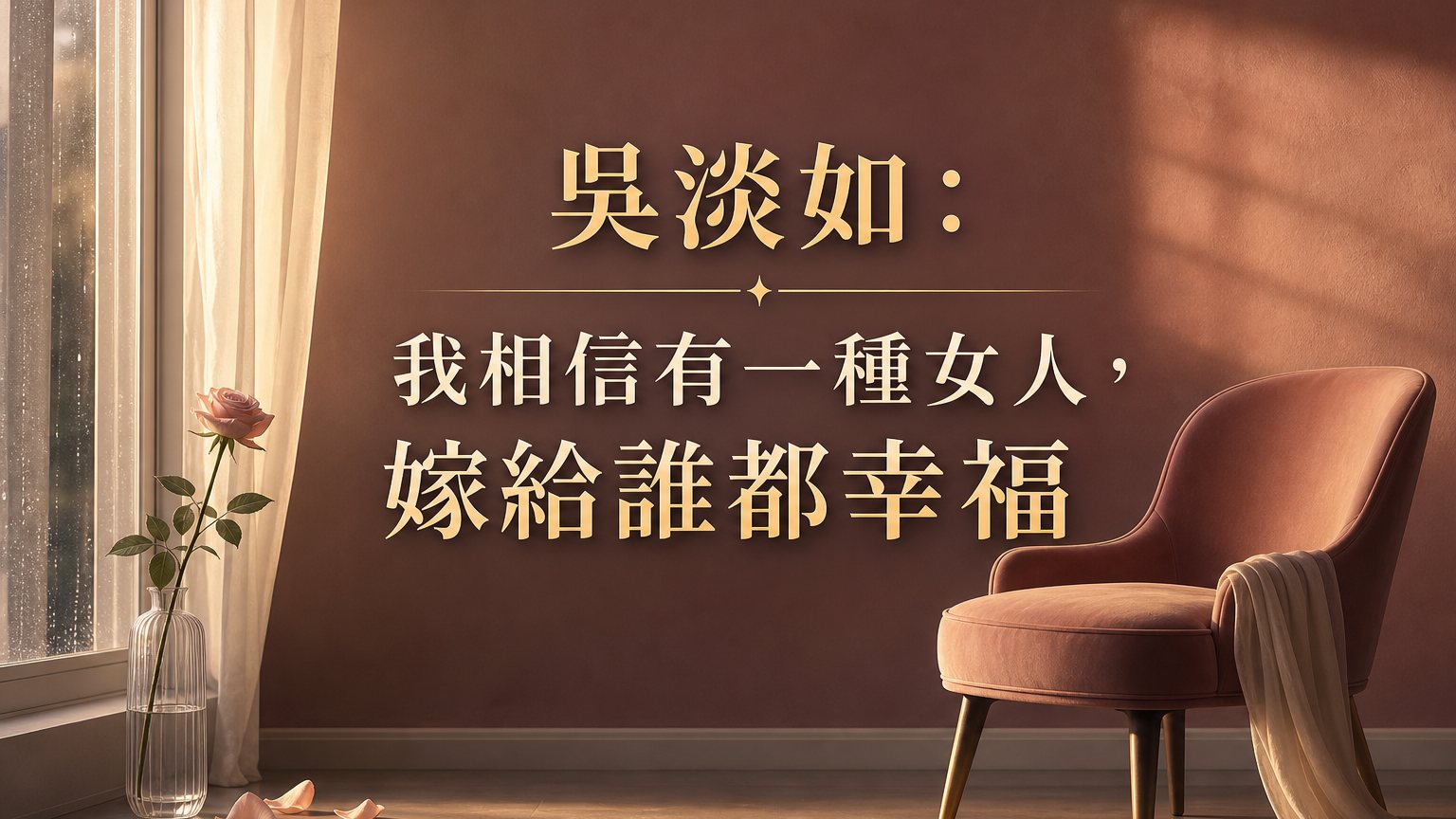 吳淡如：我相信有一種女人，嫁給誰都幸福