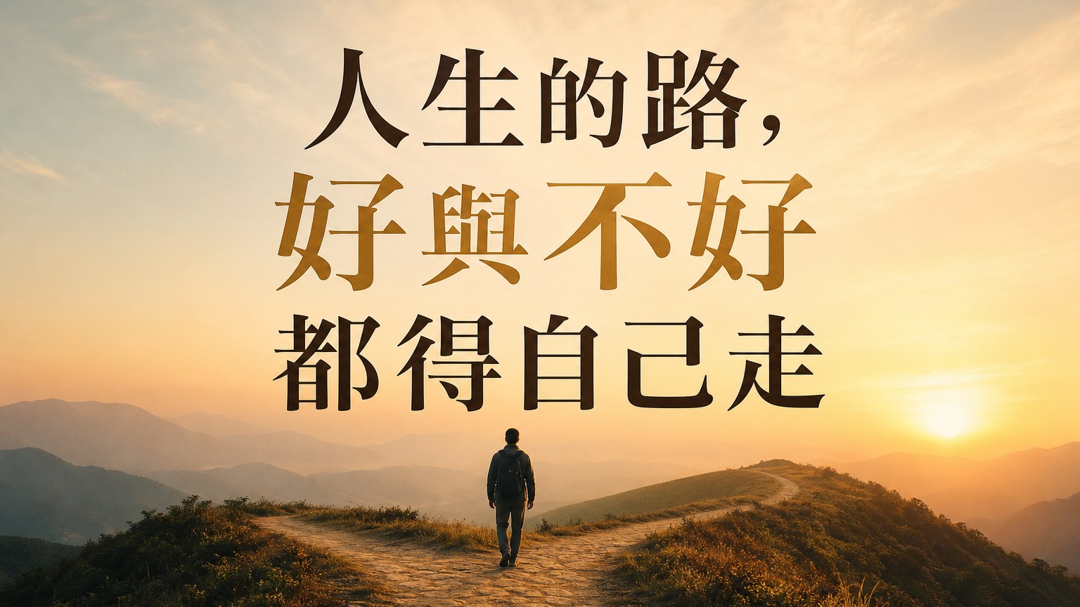 【人生的路，好與不好 都得自己走…】人生，就是一種感受、一場歷練、一次懂得…