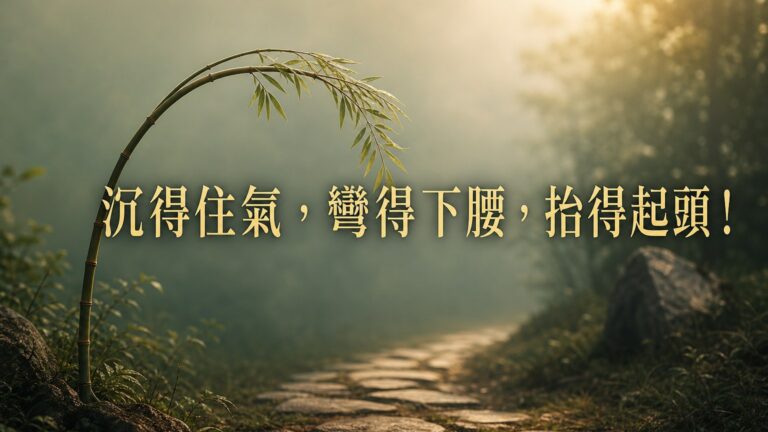 沉得住氣，彎得下腰，抬得起頭！讓你 領悟人生 的 6 句話，終生受用….