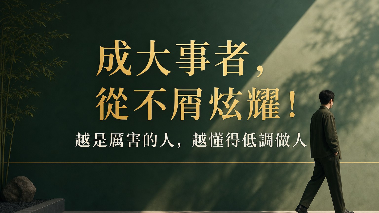 成大事者，從不屑炫耀！越是厲害的人，越懂得低調做人