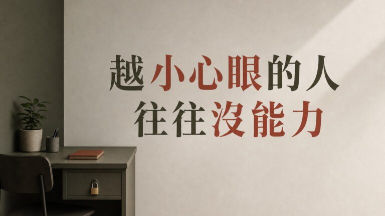 越小心眼的人 往往才是沒能力的… 不管你是誰請遠離這５種人！