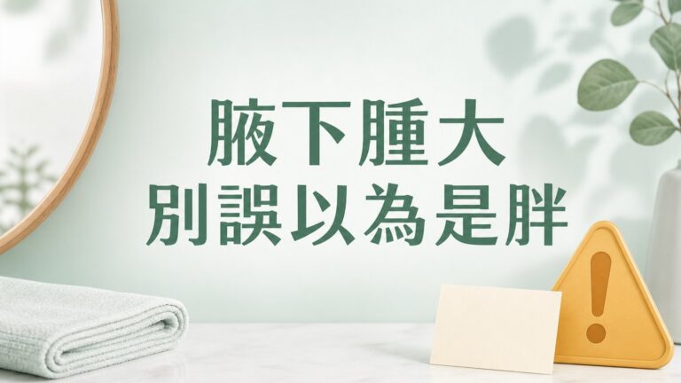 原來腋下腫大這麼可怕，太多人都誤以為是胖了！太晚發現就來不急了！！