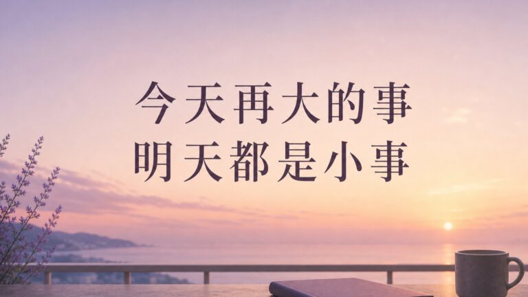 今天再大的事，到了明天都是小事… 學會「放手」，世界就是另外的樣子！