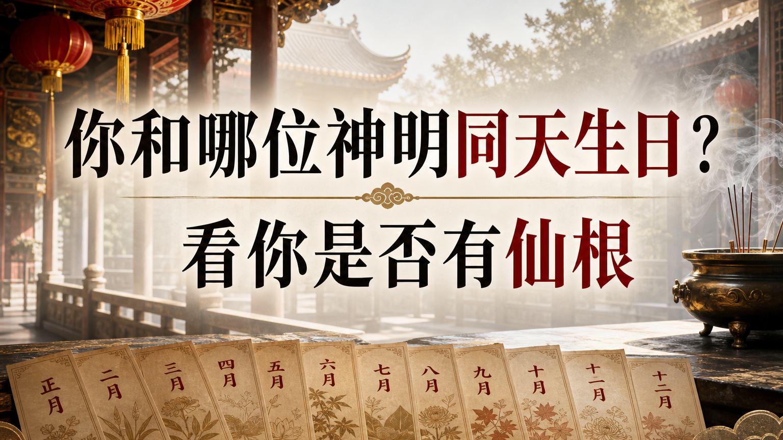 「你和哪位神明同天生日？」 看你是否有仙根，也看看你與哪位神明最有緣吧！