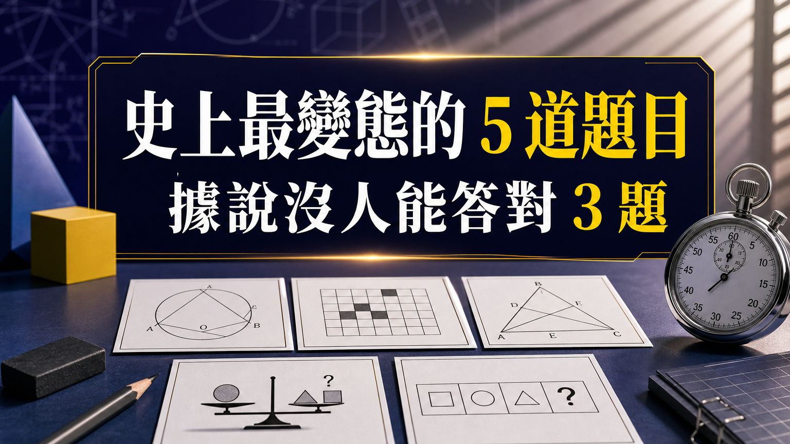 史上最變態的 5 道題目，看起來超簡單，據說沒人能答對 3 題以上…