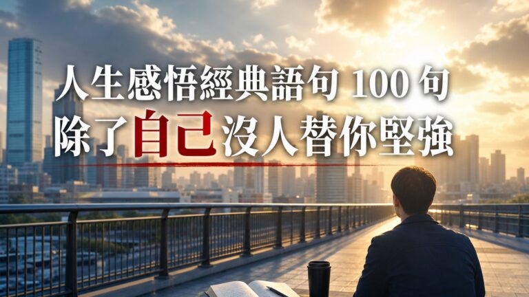 人生感悟經典語句 100 句：除了自己沒人替你堅強！