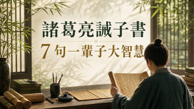 諸葛亮誡子書，只用了短短 7句，包含了一輩子大智慧，有如醍醐灌頂！