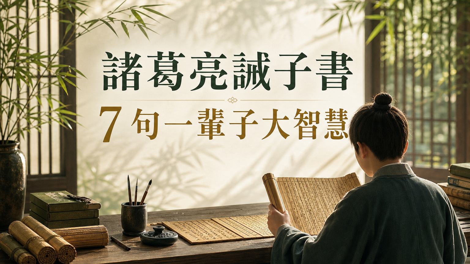 諸葛亮誡子書，只用了短短 7句，包含了一輩子大智慧，有如醍醐灌頂！