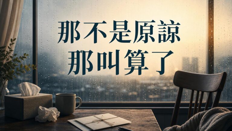 蔡康永說：「那不是原諒，那叫算了。」時間不會撫平所有傷痛，你狠狠傷害我，要我怎麼輕易放下？