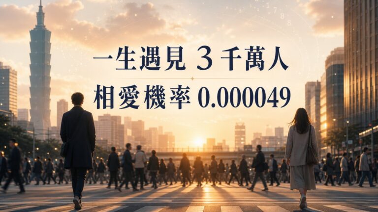 一生會遇到約 3千萬人，兩人相愛的機率是 0.000049！因此，遇見這 兩種人，一定要珍惜