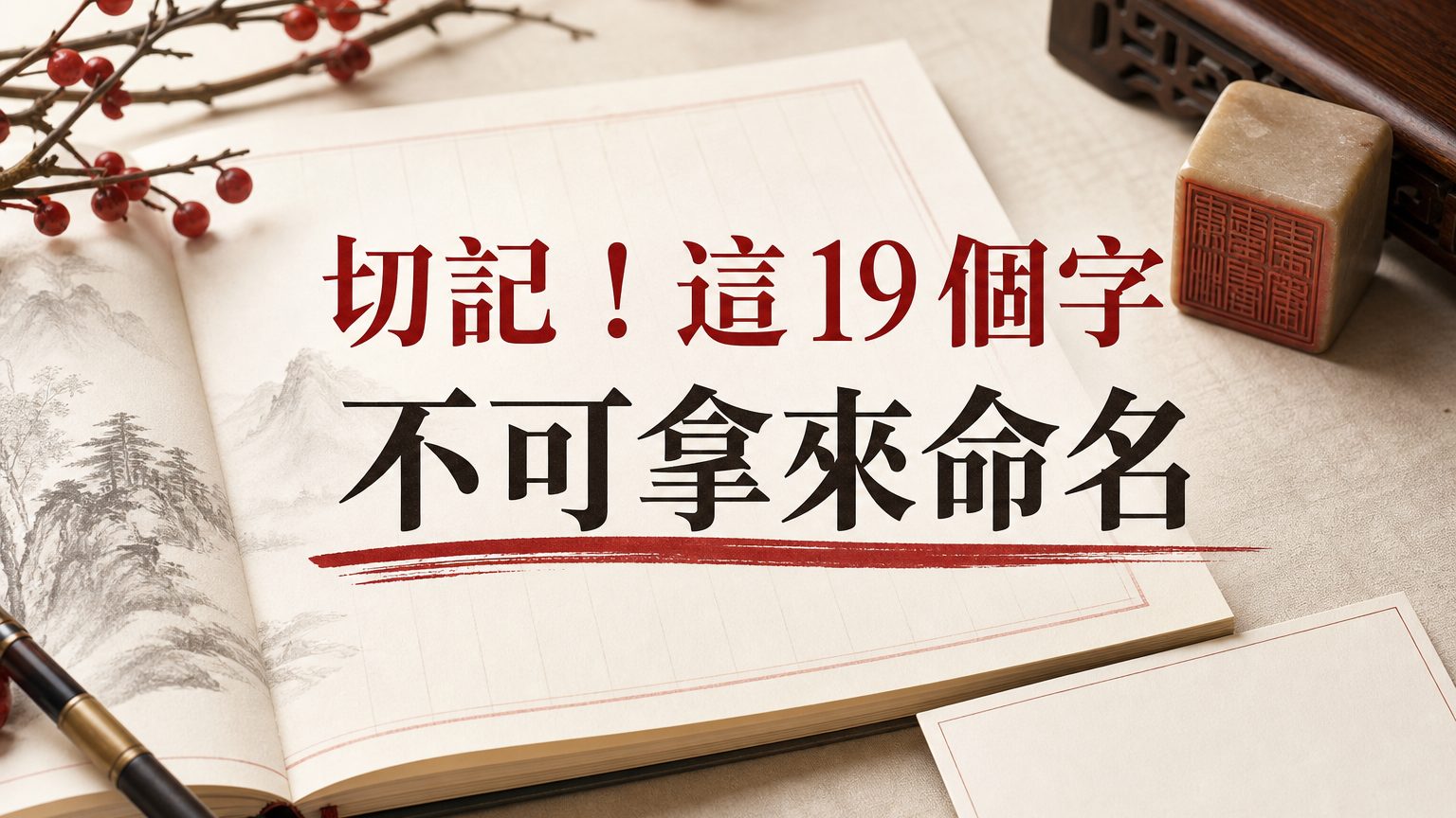 切記！這『19 個字』不可拿來命名！(恐致 勞而無獲、情感不順…)