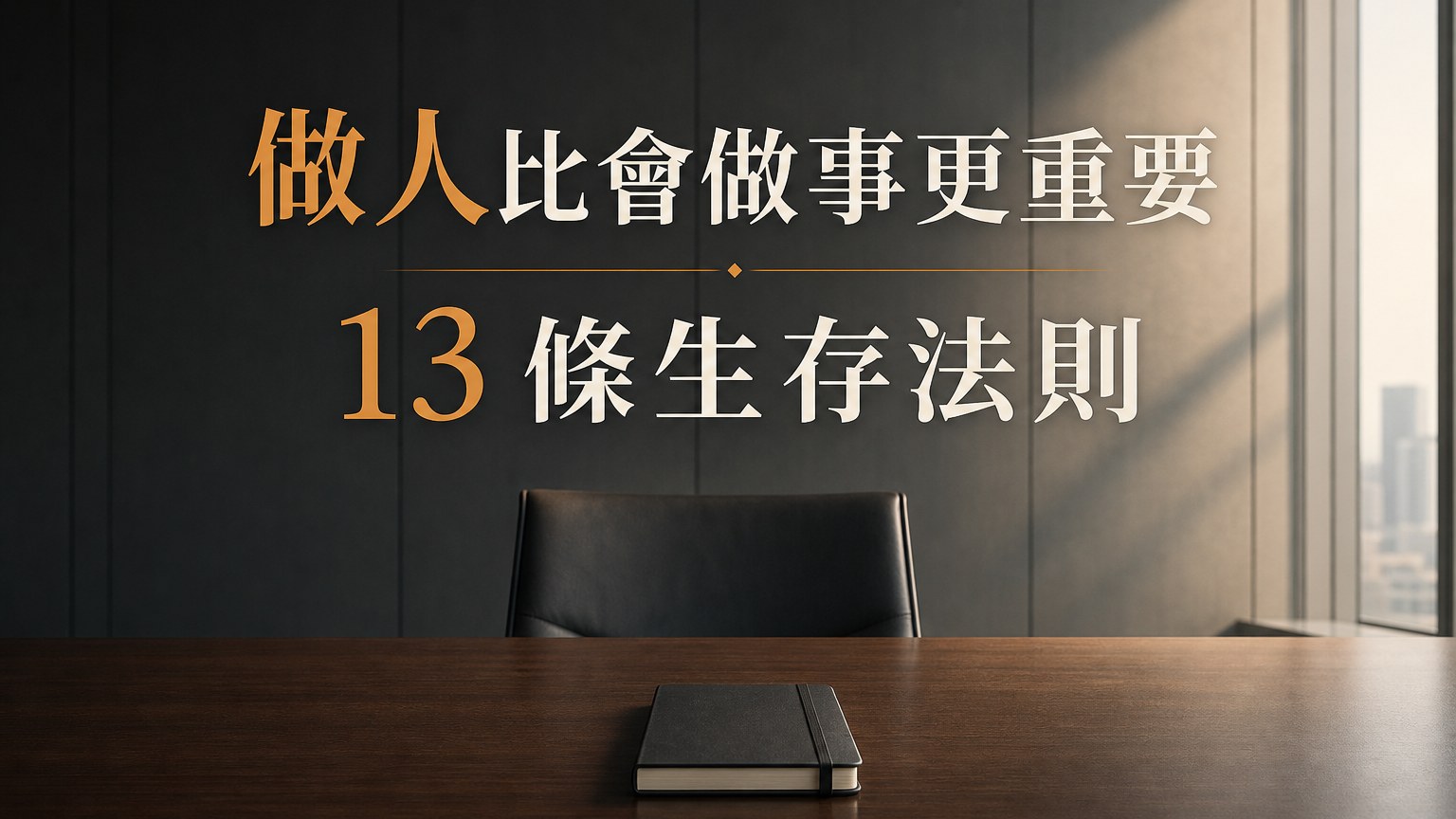 在社會打滾３０年才懂：做人，比會做事「更重要」！學會１３條「生存法則」，比有 碩博士學歷 更好用！