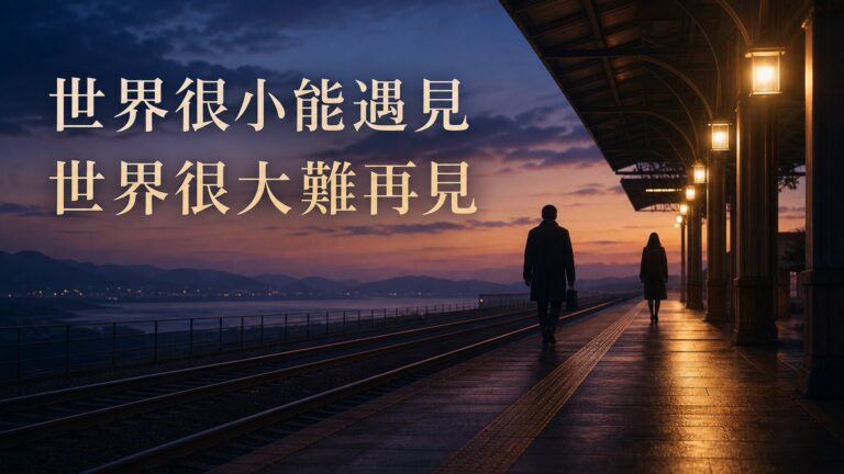 這個世界很小，我們就這樣遇見；這個世界很大，分開就很難再見…