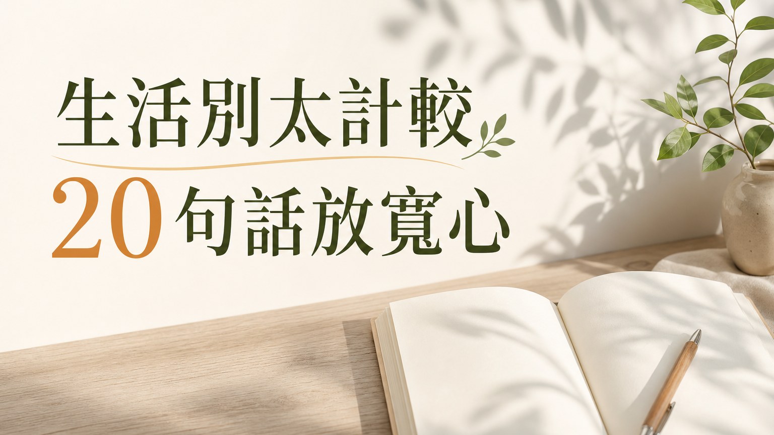 生活不要太計較 … 這 20 句話讓你 放寬心！