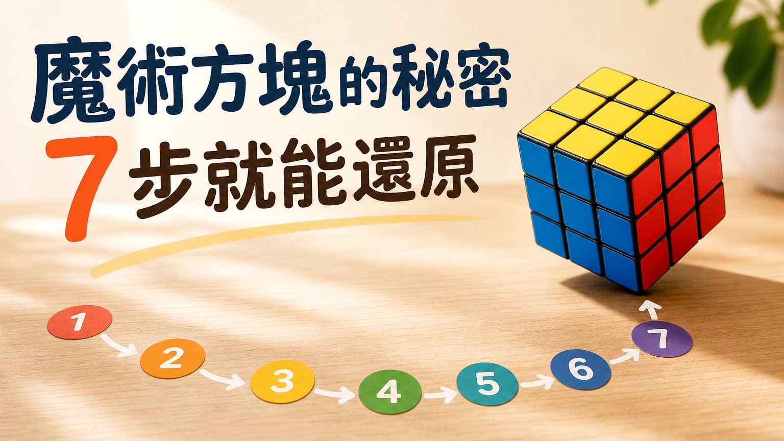 破解…魔術方塊的秘密！只要 7 步，任何魔術方塊，到你手裡… 都能還原！太神拉~
